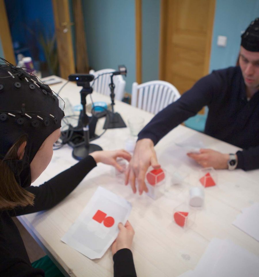Photo of two people completing a collaborative test